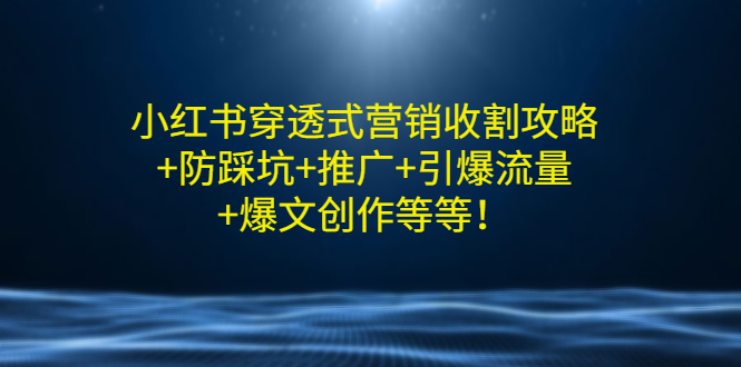 【副业项目3458期】小红书穿透式营销收割攻略+防踩坑+推广+引爆流量+爆文创作（小红书的营销方法策略）-千一副业