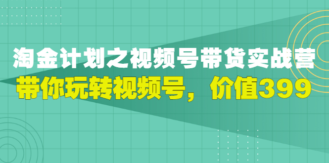 【副业项目3517期】胡子·淘金计划之视频号带货实操教程，带你玩转视频号（视频号带货怎么操作）-千一副业