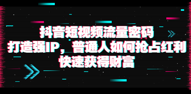 【副业项目4021期】抖音短视频流量密码：打造强IP，普通人如何抢占红利，快速获得财富-千一副业