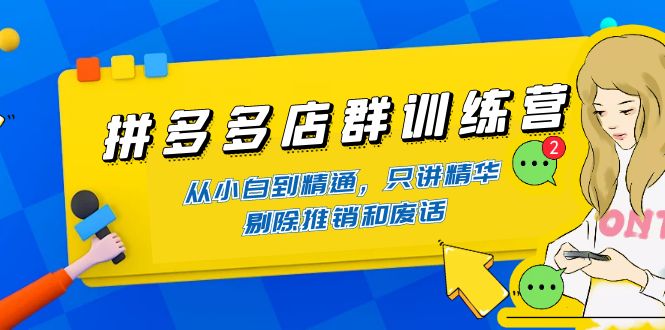 【副业项目4593期】98K电商学院·拼多多店群培训课，0基础也能学，从入门到精通-价值2499元-千一副业