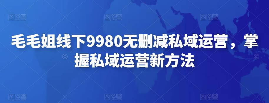 【副业项目4650期】毛毛姐线下9980无删减私域运营，掌握私域运营新方法-千一副业