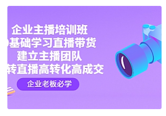 【副业项目4915期】企业主播培训班：0基础学习直播带货，建立主播团队，玩转直播高转化高成交-千一副业