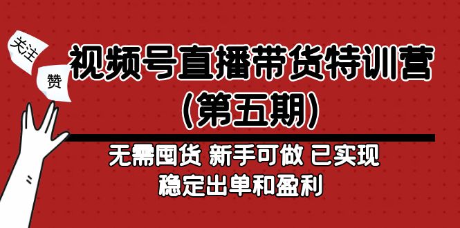 【副业项目5139期】视频号直播带货特训营（第五期）无需囤货 新手可做 已实现稳定出单和盈利-千一副业