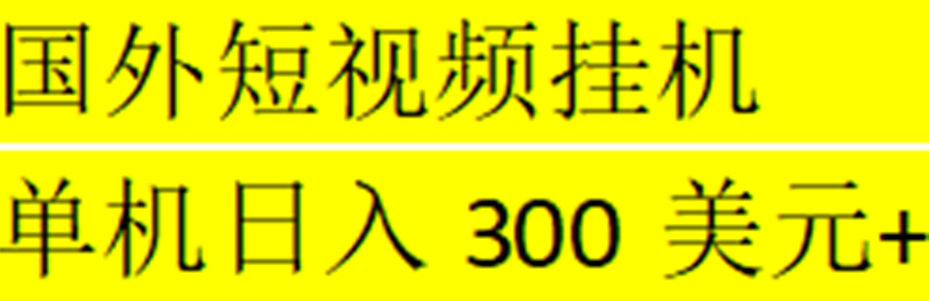 【副业项目5287期】海外暴力短视频挂机全自动撸美金 单机日入300美元+【脚本免费】-千一副业