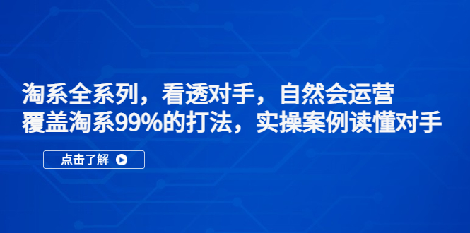 【副业项目5366期】淘系全系列，看透对手，自然会运营，覆盖淘系99%·打法，实操案例读懂对手-千一副业