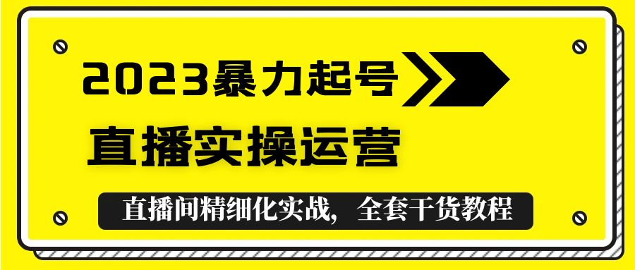 【副业项目5568期】2023暴力起号+直播实操运营，全套直播间精细化实战，全套干货教程-千一副业