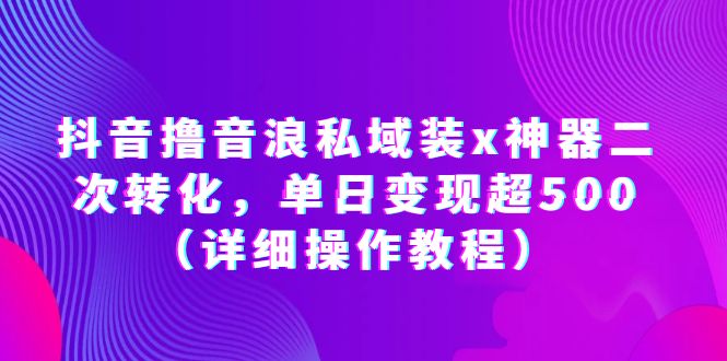 【副业项目6229期】抖音撸音浪私域装x神器二次转化，单日变现超500（详细操作教程）-千一副业