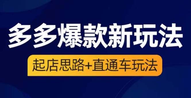 【副业项目6039期】2023拼多多爆款·新玩法：起店思路+直通车玩法（3节精华课）-千一副业