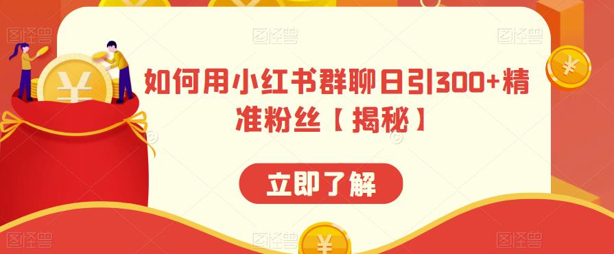 【副业项目6389期】如何用小红书群聊日引300+精准粉丝【揭秘】-千一副业