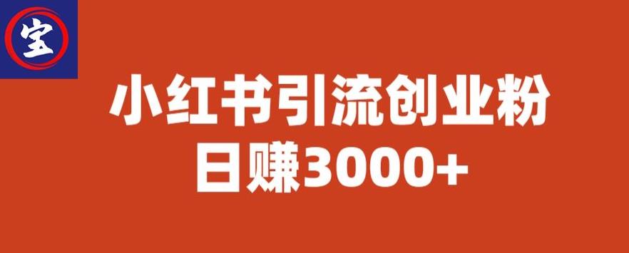 【副业项目6676期】宝哥小红书引流创业粉，日赚3000+【揭秘】-千一副业