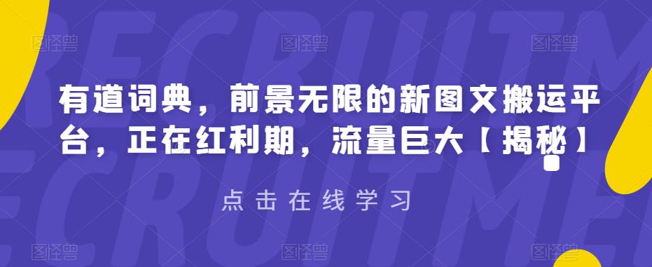 【副业项目6843期】有道词典，前景无限的新图文搬运平台，正在红利期，流量巨大【揭秘】-千一副业