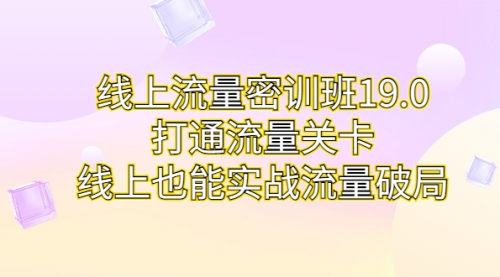 【副业项目7131期】线上流量密训班19.0，打通流量关卡，线上也能实战流量破局-千一副业