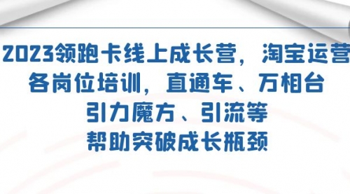 【副业项目7677期】2023领跑·卡 线上成长营 淘宝运营各岗位培训 直通车 万相台 引力魔方 引流-千一副业