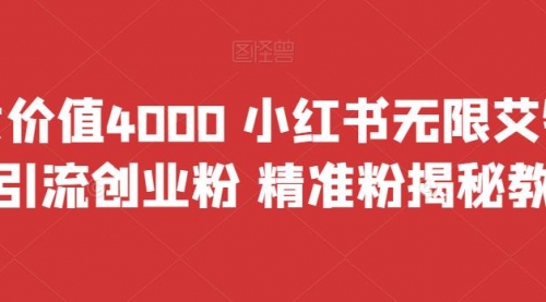 【副业项目7956期】价值4000 小红书无限艾特暴力引流创业粉 精准粉揭秘教程-千一副业