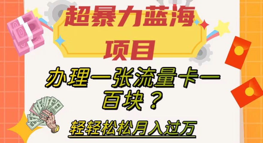 【副业项目8024期】超暴力蓝海项目，办理一张流量卡一百块？轻轻松松月入过万，保姆级教程【揭秘】-千一副业