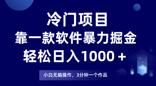 【副业项目8219期】冷门项目靠一款软件，暴力掘金日入1000＋，小白轻松上手-千一副业