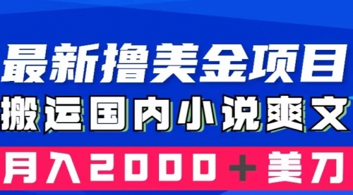 【副业项目8408期】国内小说爽文搬运到国外，复制粘贴一月2000+美金-千一副业