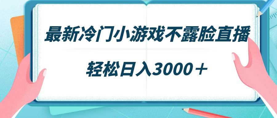 最新冷门小游戏不露脸直播，场观稳定几千，轻松日入3000＋-千一副业