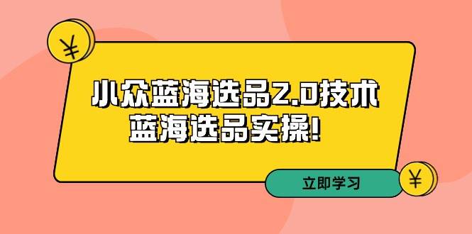 拼多多培训第33期：小众蓝海选品2.0技术-蓝海选品实操！-千一副业