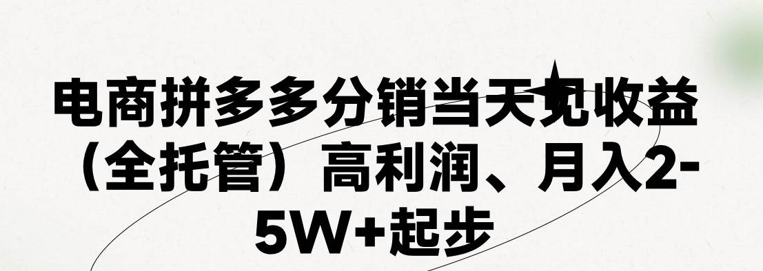 最新拼多多模式日入4K+两天销量过百单，无学费、 老运营代操作、小白福…-千一副业