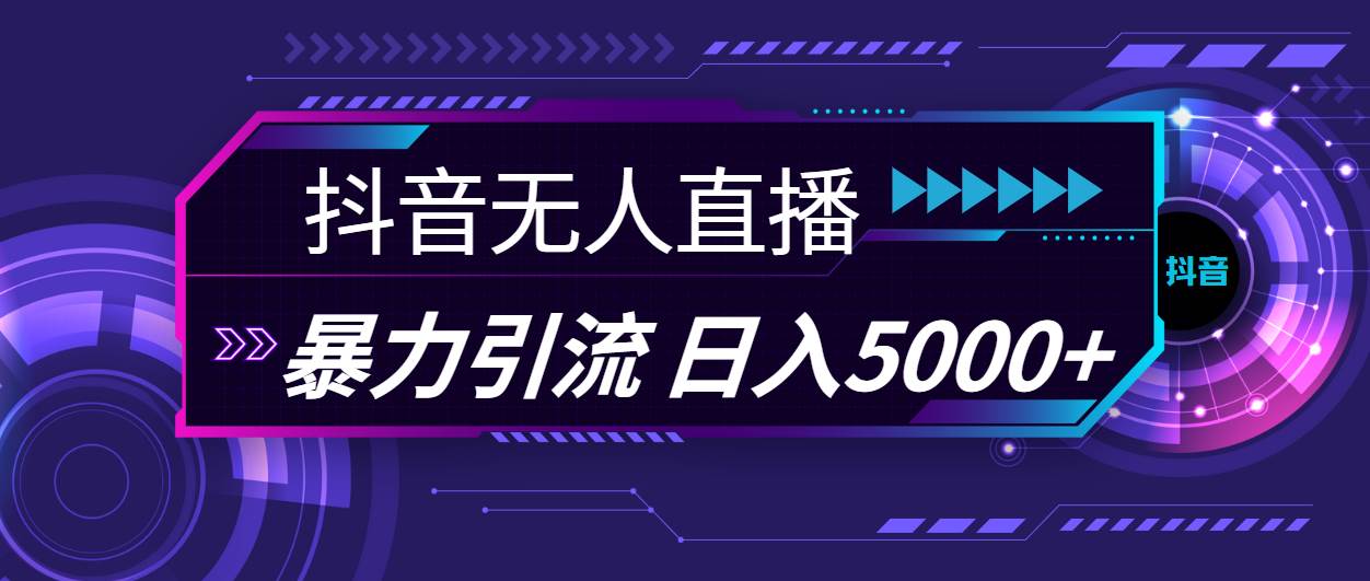 抖音无人直播，暴利引流，日入5000+-千一副业