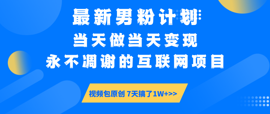 【暴利揭秘】日入5000+的男粉流量密码！一部手机操作，当天见钱！-千一副业